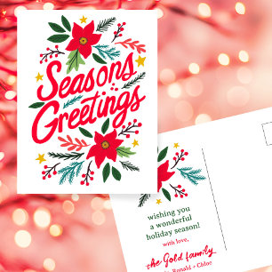 Cartão Postal TEMPORIZAÇÕES GREETINGS Feriado de Natal Xmas PERS