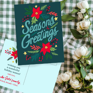 Cartão Postal TEMPORIZAÇÕES GREETINGS Feriado de Natal Xmas PERS