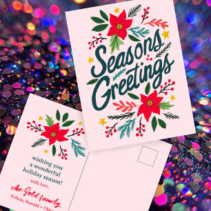 Cartão Postal TEMPORIZAÇÕES GREETINGS Feriado de Natal Xmas PERS