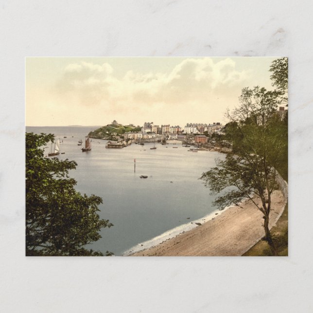 Cartão Postal Tenby, Pembrokeshire, Gales (Frente)