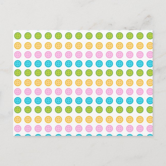 Cartão Postal Tendência dos acessórios do padrão do botão azul r (Frente)