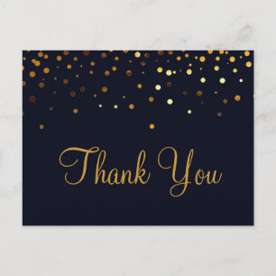 Cartão Postal Tendência Dourada Glitter Black Muito Caro Obrigad