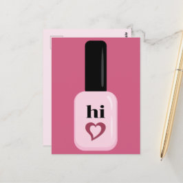Cartão Postal Tendy Chic Modern Pink Nail Polonês