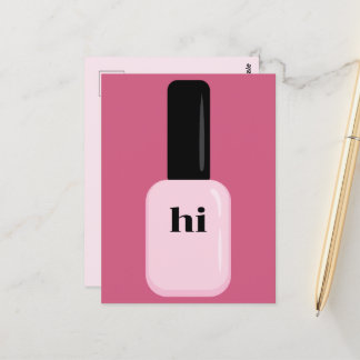 Cartão Postal Tendy Chic Modern Pink Nail Polonês