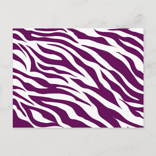 Cartão Postal Tendy Purple Zebra White Stripe Impressão Animal S (Frente)