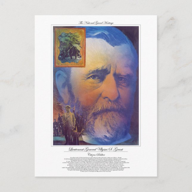 Cartão Postal Tenente-General Ulysses Grant Cidadão Soldier (Frente)
