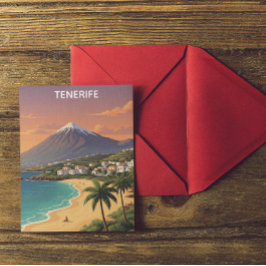 Cartão Postal Tenerife Mount Teide Canary Island Vintage Travel