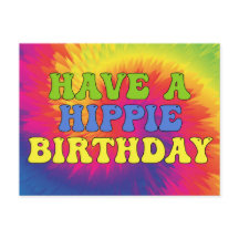 Tenha um aniversário hippie Tie Dye Fofo Colorido 