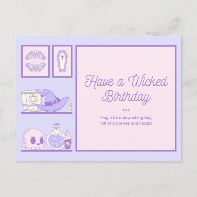 Cartão Postal Tenha um aniversário malvado (Frente)