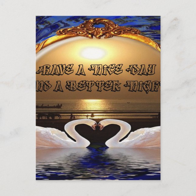 Cartão Postal Tenha um belo dia e uma melhor citação de texto no (Frente)