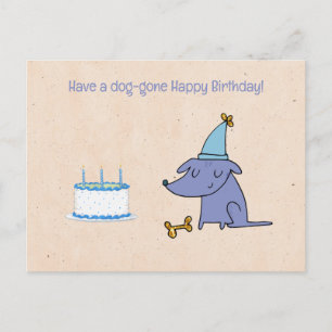Cartão Postal Tenha um Feliz Aniversário Canino Personalizado