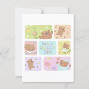 Cartão Postal Tenha Um Feliz Dia: Óculos De Urso De Teddy