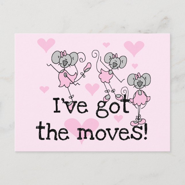 Cartão Postal Tenho as T-shirts e os presentes do Balé Móvel (Frente)