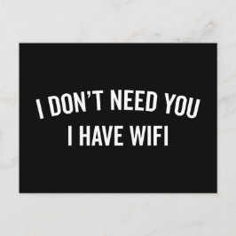 Cartão Postal Tenho uma citação engraçada do WiFi