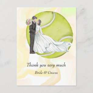 Cartão Postal Tênis Bride e noiva na Tênis Ball para Casamento