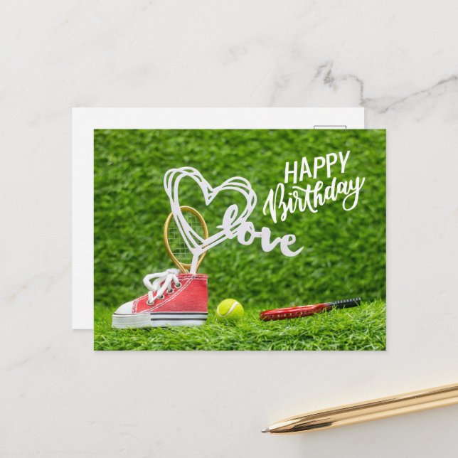 Cartão Postal Tênis com Feliz Aniversário com amor (Frente/Verso In Situ)