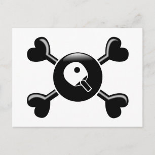 Cartão Postal Tênis de Mesa Crossbones