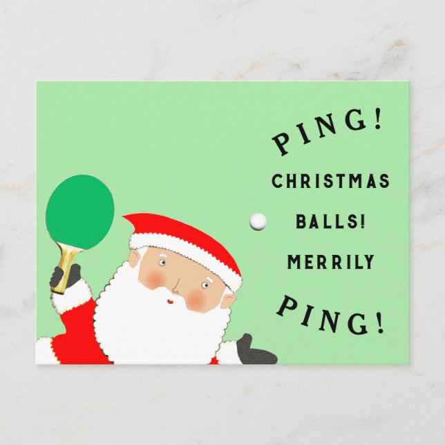 Cartão Postal Tênis de mesa de Natal (Frente)