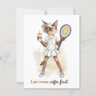 Cartão Postal Tenis Dito Divertido Amor significa Café primeiro