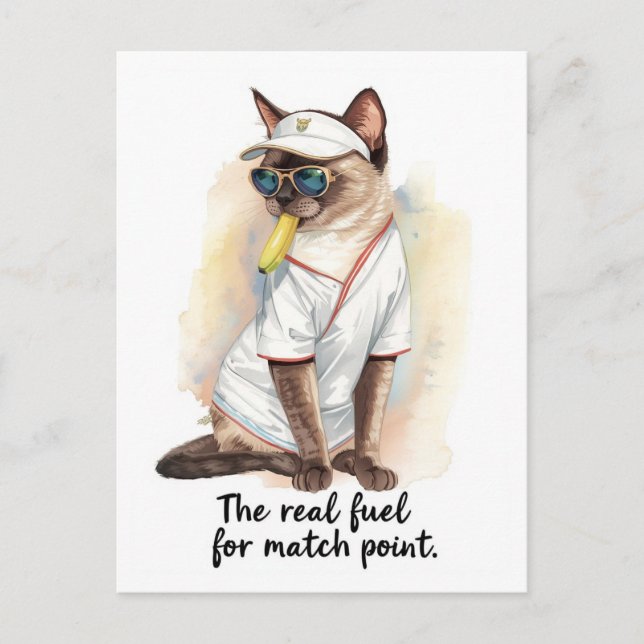 Cartão Postal Tênis Engraçado Dizendo Banana Comendo (Frente)