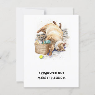 Cartão Postal Tênis Funny Say cat está descansando