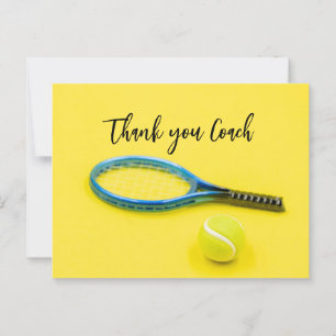 Cartão Postal Ténis Obrigado Treinador pelo Jogador de Ténis 