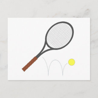 Cartão Postal Tênis Racket E Bola