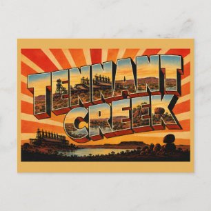 Cartão Postal Tennant Creek NT Arte de Viagem Vintage