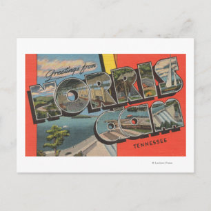 Cartão Postal Tennessee - Barragem Norris - Cenas com Letra Gran