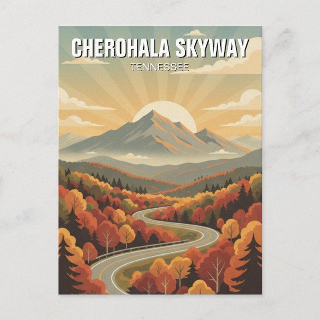 Cartão Postal Tennessee Cherohala Skyway Souvenir (Frente)