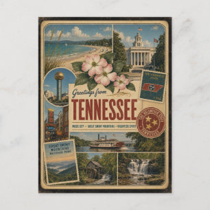 Cartão postal Tennessee estilo vintage autêntico