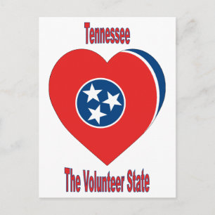 Cartão Postal Tennessee Flag Heart