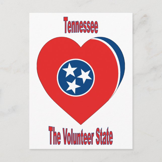 Cartão Postal Tennessee Flag Heart (Frente)