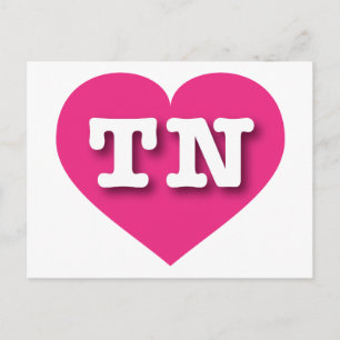 Cartão Postal Tennessee Hot Pink Heart - Adoro TN