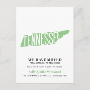 Cartão Postal TENNESSEE Mudamos o novo endereço New Home Postcar