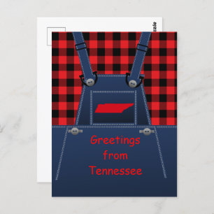 Cartão Postal Tennessee Overalls Xadrez de Buffalo