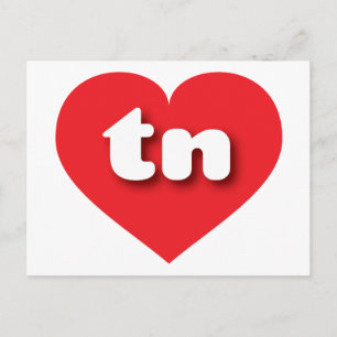 Cartão Postal Tennessee Red Heart - Eu amo tn