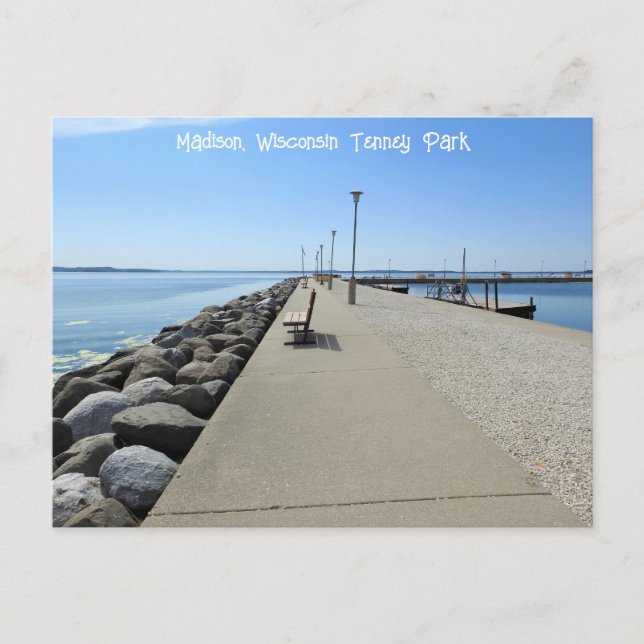 Cartão Postal Tenney Park walkway em Madison, Wisconsin (Frente)