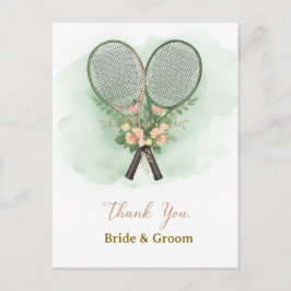 Cartão Postal Tennis Wedding Thank You Card 