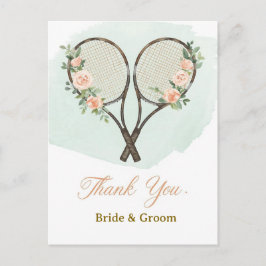 Cartão Postal Tennis Wedding Thank You Card 
