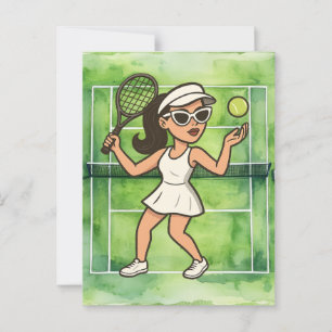 Cartão Postal Tennis Woman está jogando Tênis 