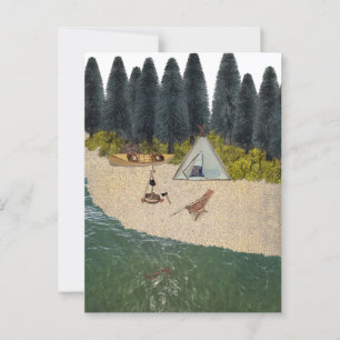 Cartão Postal Tent Camping no rio
