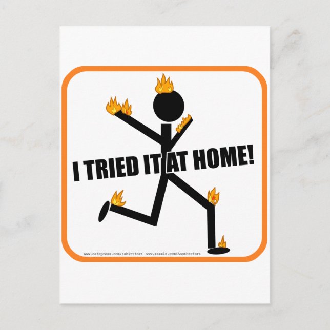 Cartão Postal Tentei em casa! (Frente)