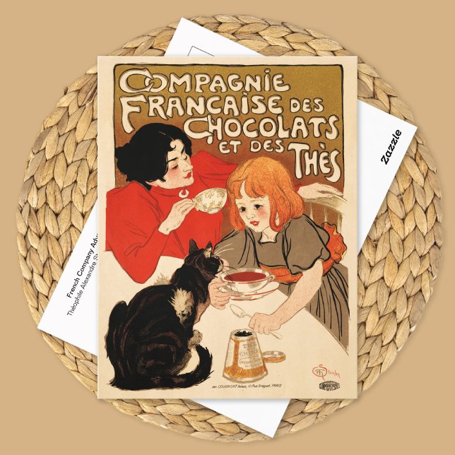 Cartão Postal Teophile Steinlen, empresa francesa Tea Advertisin (Criador carregado)