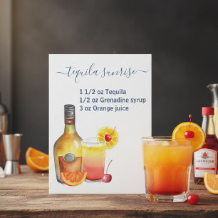 Cartão Postal Tequila Sunrise Ad Watercolor