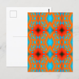 Cartão Postal Tequila Sunrise Ombre Arte Geométrica Abstrata