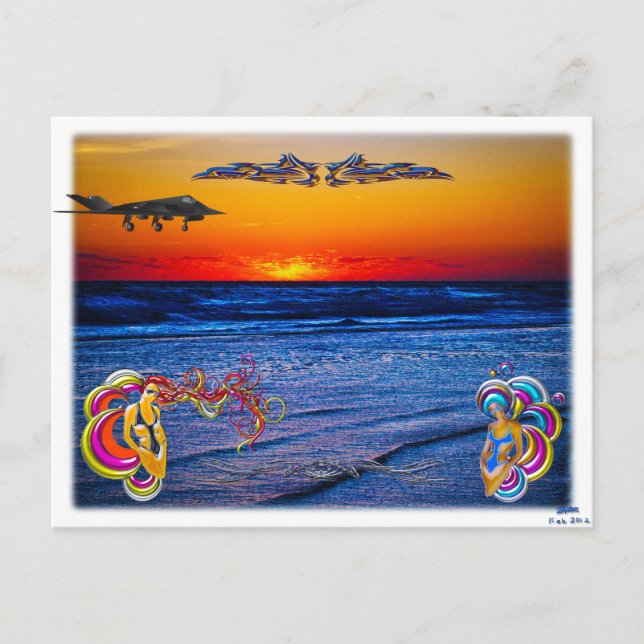 Cartão Postal Tequila Sunrise Sobre Atlantic Big Beach (Frente)