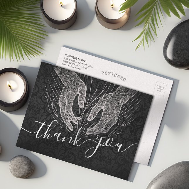 Cartão Postal Terapêutica de Massagem Terapia Mãos Energia Spa B (Criador carregado)