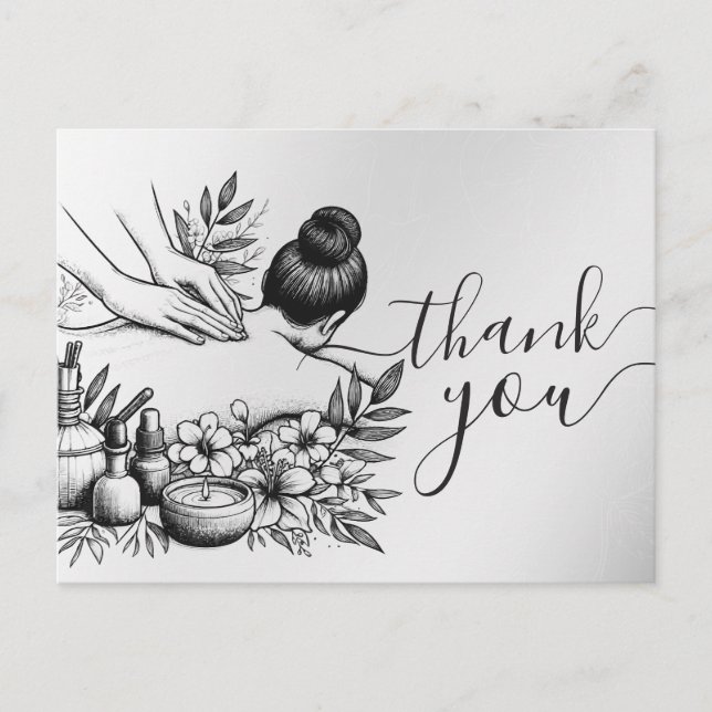 Cartão Postal Terapêutica de Massagem Terapia Mãos Energia Spa B (Frente)