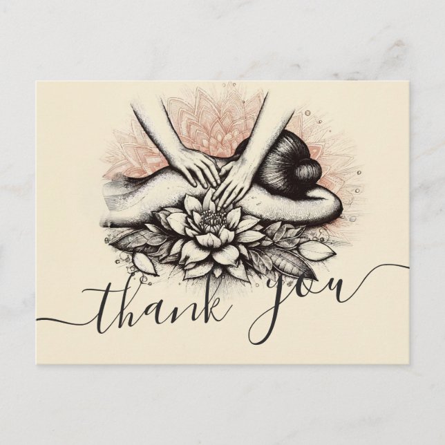 Cartão Postal Terapêutica de Massagem Terapia Mãos Energia Spa B (Frente)